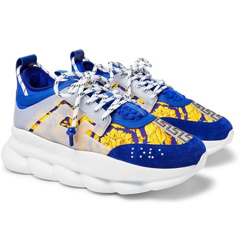 blue versace chain reaction shoes